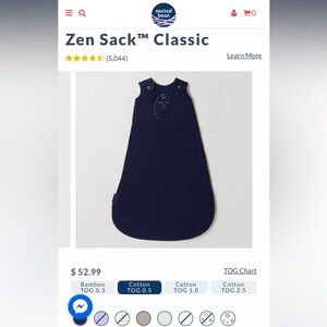 Nested Bean Zen Sack Classic Navy 15-24 Months